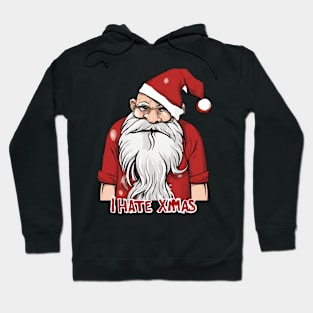 I Hate Christmas XMAS Bored Santa Hoodie